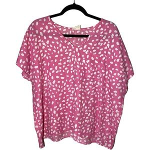 1.4.3. Story‎ Women's Small Dotted Spotted Polka Dot Short Sleeve V Neck Blouse